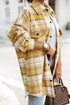 Plaid Flap Pocket Long Sleeve Shacket